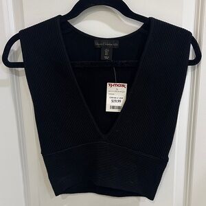 House of Harlow 1960 Black V-Neck Crop Top